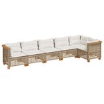 vidaXL Salon de jardin avec coussins 6 Pièces beige résine tressée