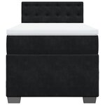 vidaXL Sommier à lattes de lit avec matelas Noir 90x190 cm Velours