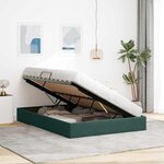 vidaXL Cadre de lit ottoman Vert foncé 140 x 190 cm Velours
