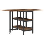 vidaXL Table à dîner 122 x 80 x 76 5 cm Bois d'ingénierie Bois ancien