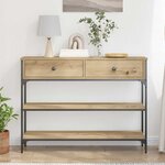 vidaXL Table console avec tiroir Chêne artisanal 72 5 x 25 x 75 cm
