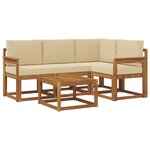 vidaXL Ensemble de canapés d'extérieur 5 pc Naturel et Beige