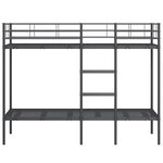 VidaXL Lit superposé sans matelas noir 80x200 cm acier