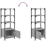 vidaXL Bibliothèque à 3 niveaux sonoma gris 41x30x109 5 cm