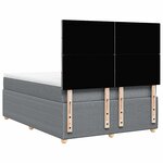 vidaXL Sommier à lattes de lit avec matelas Gris clair 160x200cm Tissu