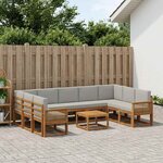 vidaXL Ensemble de canapés d'extérieur 10 Pièces Naturel et gris clair