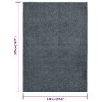 vidaXL Tapis à poils courts 140x200 cm Anthracite