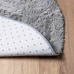 vidaXL Tapis Shaggy à poils longs NAVARRA gris argenté 100x100 cm