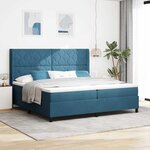 vidaXL Lit à ressorts avec tête de lit Bleu 200 x 200 cm Velours