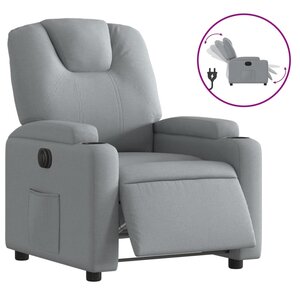 vidaXL Fauteuil inclinable électrique Gris clair Tissu