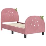 vidaXL Cadre de lit pour tout-petit avec tête de lit Rose 70 x 140 cm