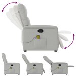 vidaXL Fauteuil de massage inclinable gris nuage tissu