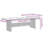 vidaXL Ensemble de bistro de jardin 9 Pièces coussins noir poly rotin