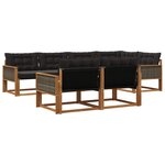 vidaXL Ensemble de canapés d'extérieur 7 pc Naturel et noir