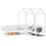vidaXL Ensemble de lit et de banc avec toit 80x200 cm bois massif pin