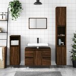 vidaXL Armoire salle de bain chêne marron 80x33x60cm bois d'ingénierie