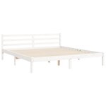 vidaXL Cadre de lit sans matelas blanc bois massif