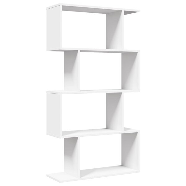 vidaXL Bibliothèque séparateur de pièce à 4 niveaux Blanc 70 x 24 x 129 cm Bois d'ingénierie