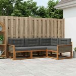 vidaXL Ensemble de canapés d'extérieur 4 Pièces Naturel et Anthracite