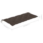 vidaXL Banc de jardin avec coussin taupe 120 cm Bois de teck massif