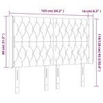 vidaXL Tête de lit à LED Gris foncé 163x16x118/128 cm Tissu