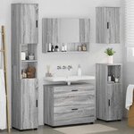 vidaXL Ensemble de mobilier de salle de bain 5 Pièces Gris Sonoma