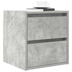 vidaXL Table de chevet murale gris béton 38x34x40 cm