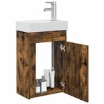 vidaXL Meuble de salle de bain avec robinet Chêne fumé