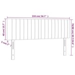 vidaXL Tête de lit à LED Gris foncé 144x5x78/88 cm Tissu