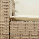 vidaXL Canapé de jardin avec coussins beige résine tressée