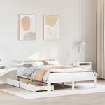 vidaXL Cadre de lit avec tiroirs sans matelas blanc 160x200 cm