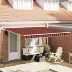 Auvent Rétractable Rayé Orange et marron 400 × 300 cm tissu