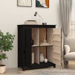 vidaXL Buffet Noir 83x41 5x100 cm Bois massif de pin