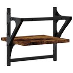vidaXL Étagères murales avec barres 2 Pièces chêne fumé 30x25x30 cm