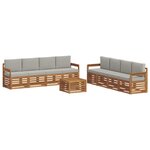 vidaXL Ensemble de canapés d'extérieur 9 pc Naturel et gris clair