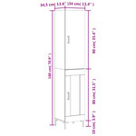 vidaXL Buffet haut Noir 34 5x34x180 cm Bois d'ingénierie