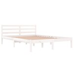 vidaXL Cadre de lit sans matelas bois de pin massif 140x200 cm blanc