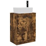 vidaXL Meuble de salle de bain avec évier Chêne fumé 54 x 35 x 83 cm