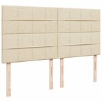 vidaXL Sommier à lattes de lit avec matelas Crème 180x200 cm Tissu