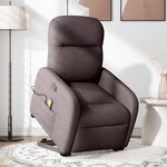 vidaXL Fauteuil inclinable de massage électrique Marron foncé Tissu