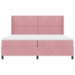 vidaXL Lit à Ressorts avec Matelas LED Rose 200 x 200 cm Velours