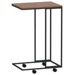 vidaXL Table d'appoint avec roues Noir 40x30x63 5 cm Bois d'ingénierie