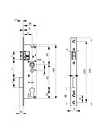 THIRARD - Boitier de serrure encastrable à cylindre pour porte métallique  axe 21mm  entraxe 92mm  bouts carrés - THIRARD