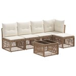vidaXL Ensemble de canapé de jardin 6 Pièces Beige polyrotin