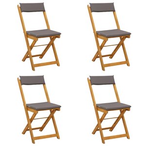 vidaXL Chaises de bistrot d'extérieur 4 pc Gris foncé