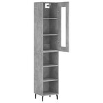 vidaXL Buffet haut Gris béton 34 5x34x180 cm Bois d'ingénierie