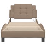 vidaXL Cadre de lit avec lumières LED cappuccino 100x200 cm similicuir