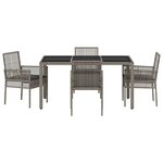 vidaXL Ensemble de salle à manger pour jardin 5 Pièces Gris Poly rotin
