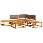 vidaXL Ensemble de canapés de jardin 6 pièces avec coussins en bois d'acacia et corde