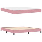 vidaXL Lit à ressorts avec matelas Rose 180 x 200 cm tissu
